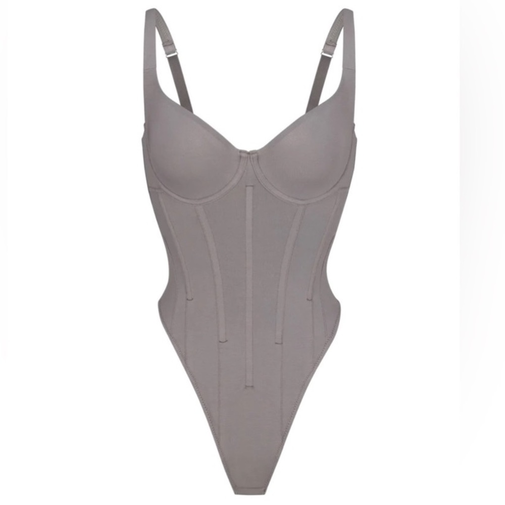 SOLD❗️❗️❗️ - SKIMS: NWT: LARGE COTTON CORSET UNLINED BODYSUIT - Picture 1 of 8
